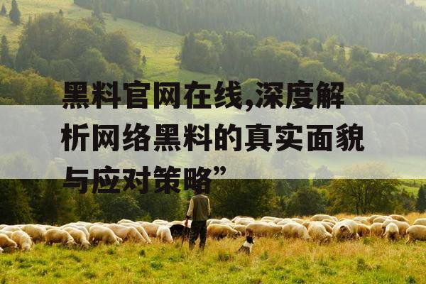 黑料官网在线,深度解析网络黑料的真实面貌与应对策略”