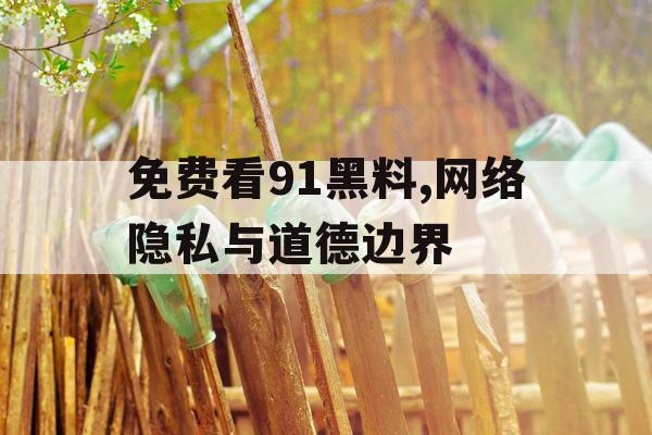 免费看91黑料,网络隐私与道德边界