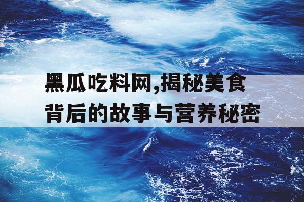 黑瓜吃料网,揭秘美食背后的故事与营养秘密