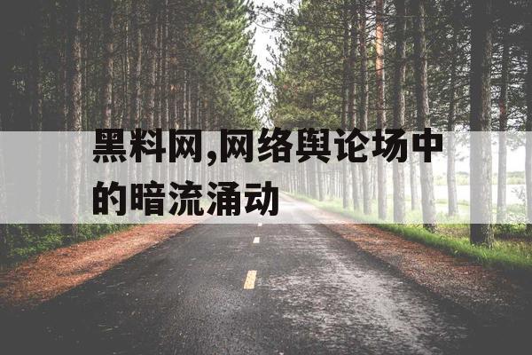 黑料网,网络舆论场中的暗流涌动