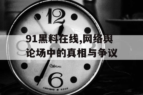 91黑料在线,网络舆论场中的真相与争议