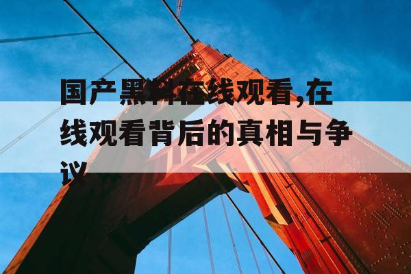 国产黑料在线观看,在线观看背后的真相与争议