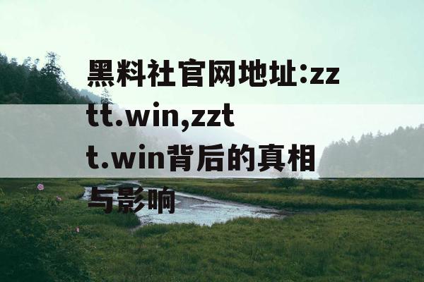 黑料社官网地址:zztt.win,zztt.win背后的真相与影响