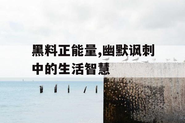 黑料正能量,幽默讽刺中的生活智慧