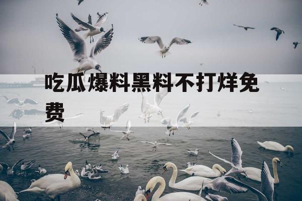 吃瓜爆料黑料不打烊免费