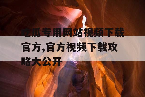 吃瓜专用网站视频下载官方,官方视频下载攻略大公开