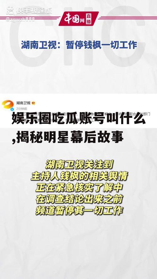 娱乐圈吃瓜账号叫什么,揭秘明星幕后故事