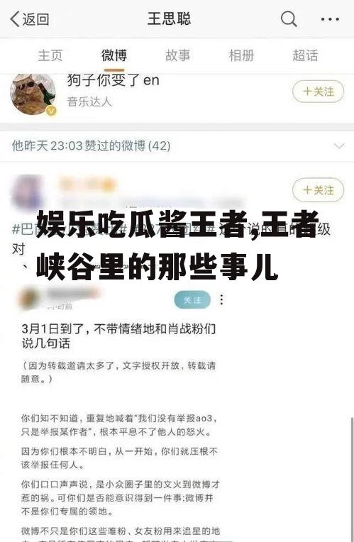 娱乐吃瓜酱王者,王者峡谷里的那些事儿