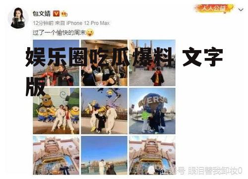 娱乐圈吃瓜爆料 文字版