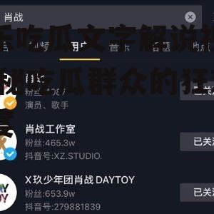 娱乐吃瓜文字解说视频,揭秘吃瓜群众的狂欢盛宴