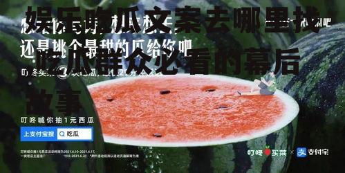 娱乐吃瓜文案去哪里找,吃瓜群众必看的幕后故事