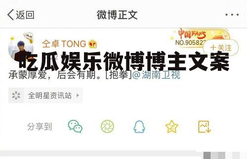 吃瓜娱乐微博博主文案